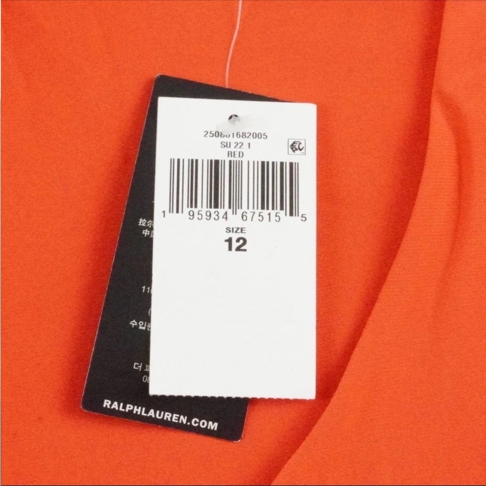 Lauren Ralph Lauren Scoop Neck Jersey Dress Womens 12 Tie Waist Cocktail Attire - Picture 4 of 11